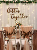 Bride & Groom wooden chair signage