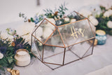 Brass geometric glass angbao box