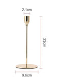 Gold candle stands (design 2) with white/pink candles