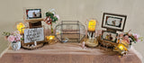Rose gold woody reception table package