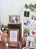 Enchanted rose gold theme photo display table package