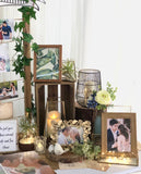 Rustic gold theme photo display table package