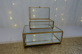 Gold framed rectangular glass box