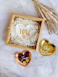 Heart shaped trinket dish with customised words