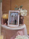 Marble photo frames with rose gold rim