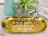 Trinket tray with customised words