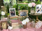 Gold rimmed frames with love quote
