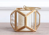 Gold geometric candle holders