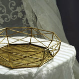 Gold geometric tray