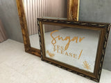 Medium gold framed mirror with customised words