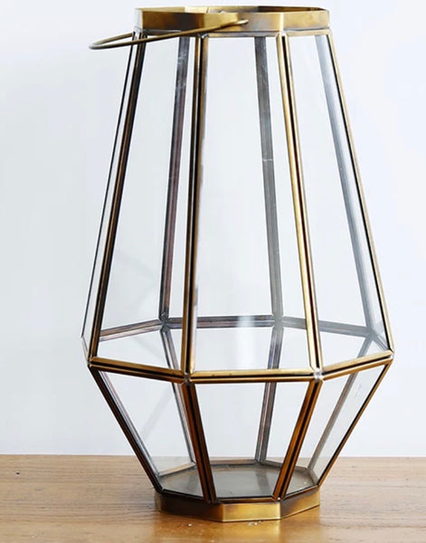 Brass geometric candle holders