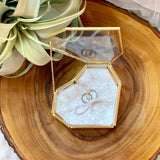 Gold heart shaped ring box