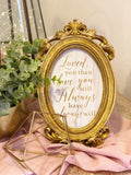 Small victorian frames with love quote